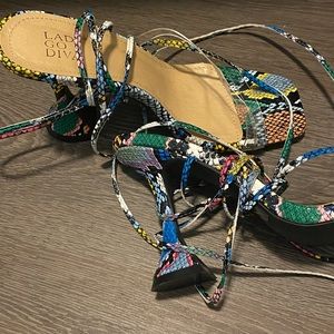 Lady Godiva Criss Cross Strappy Wrap Around 4inch Perpex Heel